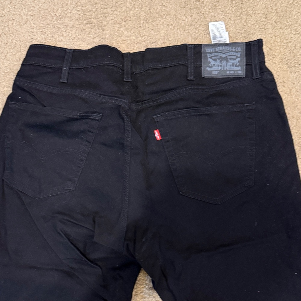 Levi's 559 Men's Relaxed Straight Black Jeans 40x30